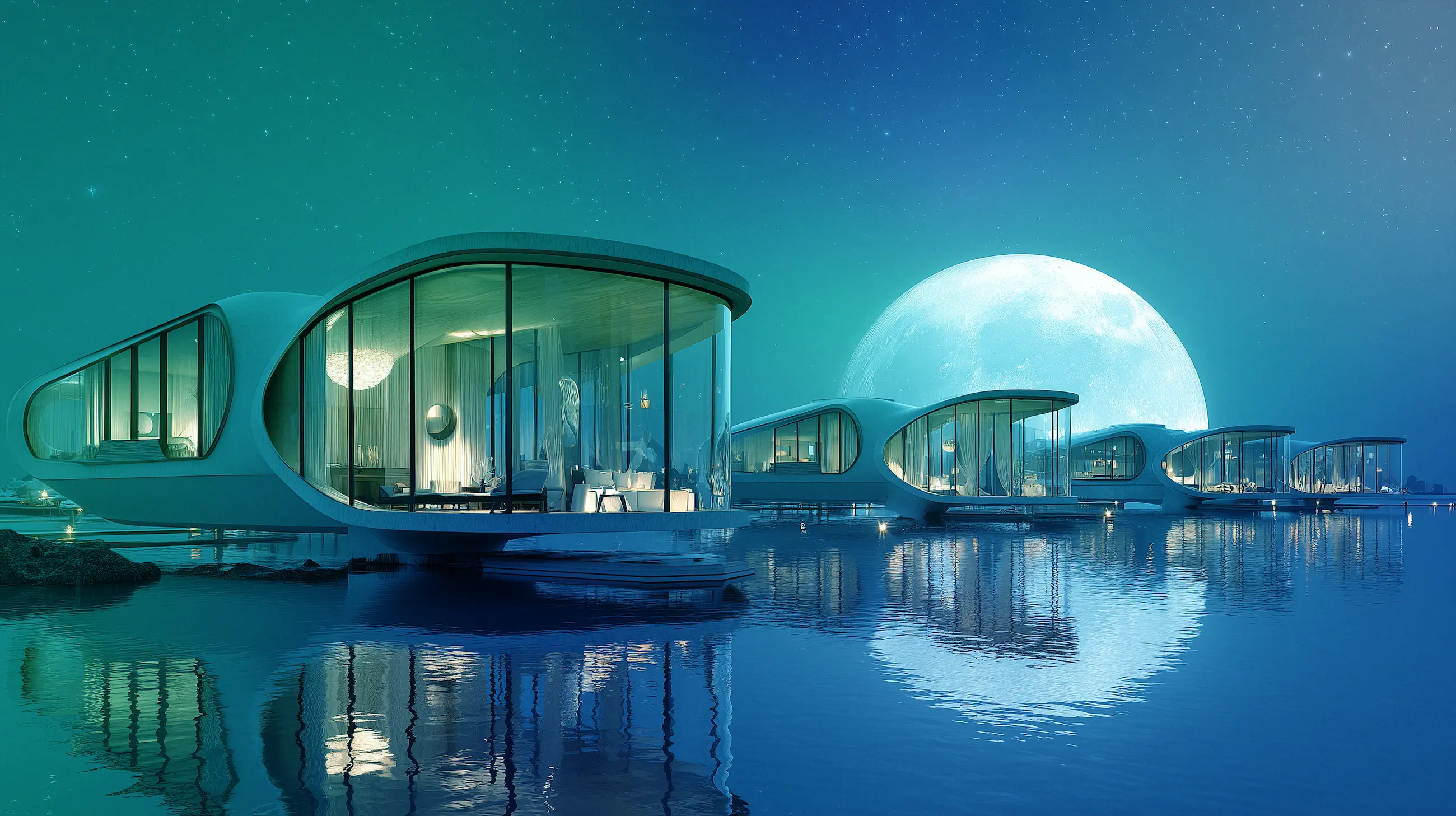 EverSpace — villas futuristes sur l'eau